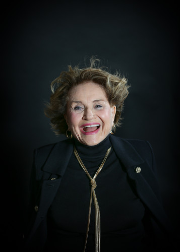 Louise Slaughter portrait; it appears as though her hair is being blown back