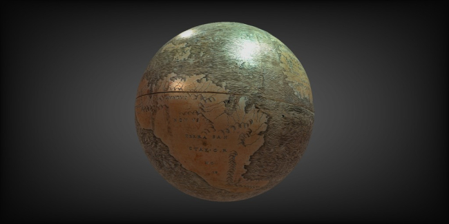 A rendering of the Hunt-Lenox globe in the DSL’s 3D viewer.