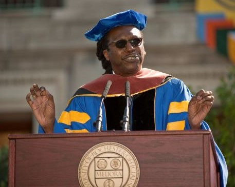 Cornelius Eady speaking at commencement