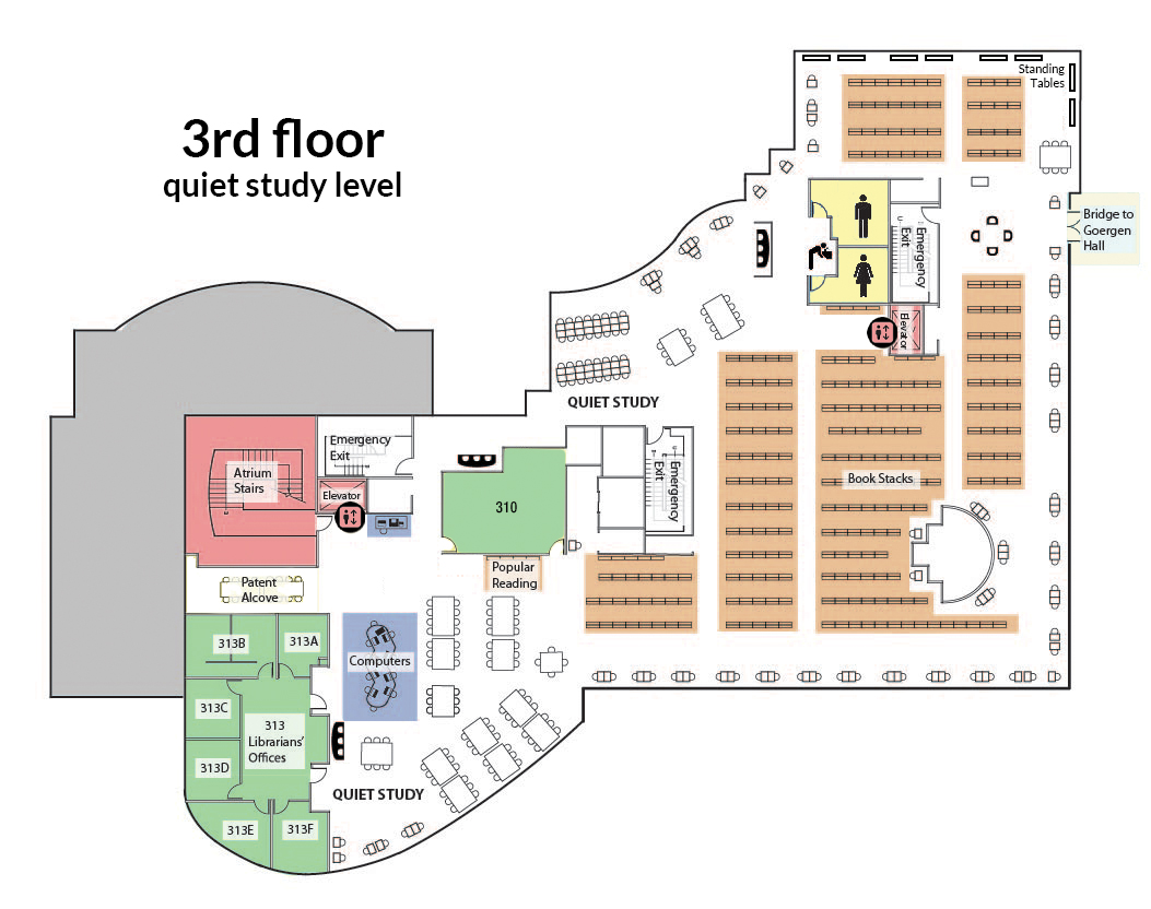 Map of Carlson Library third floor