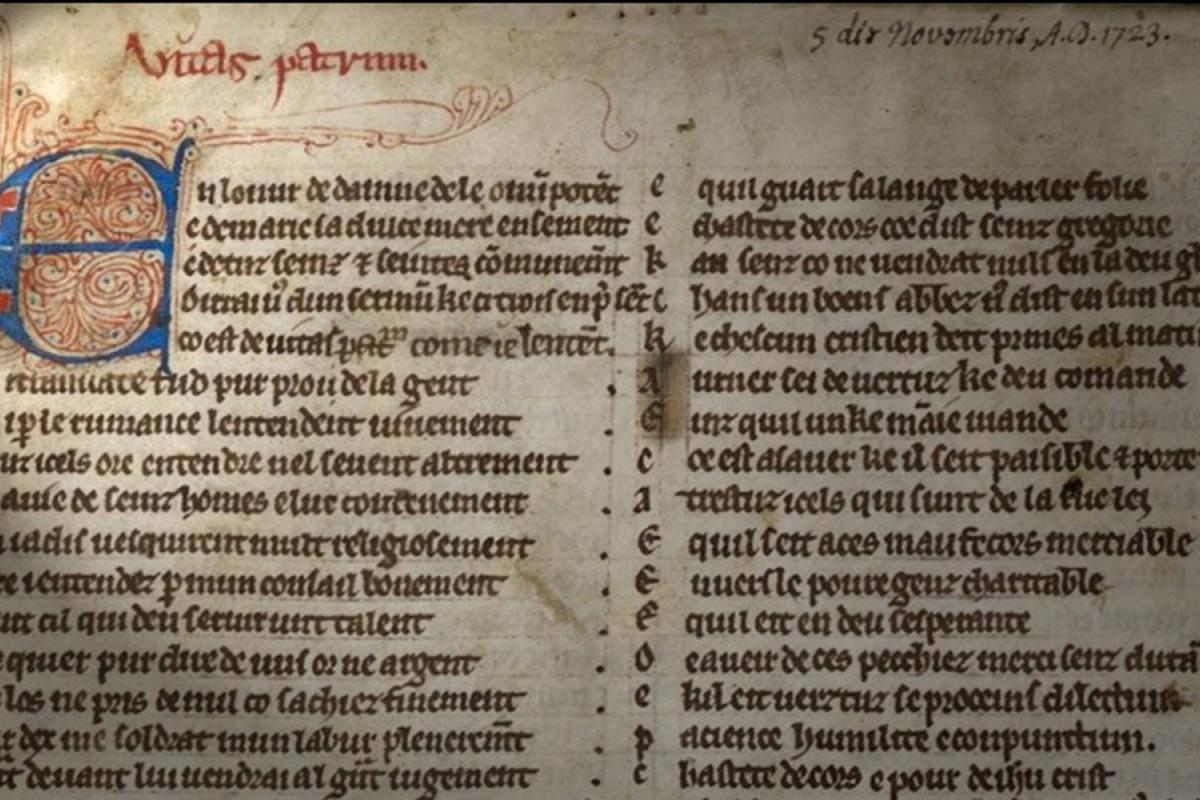 A page from the Complete Harley 2253 Manuscript, courtesy of the British Library