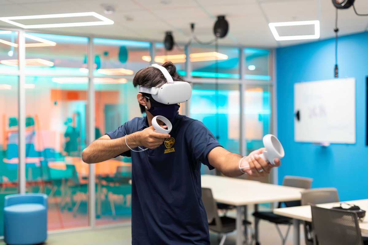 Student using an Oculus Quest