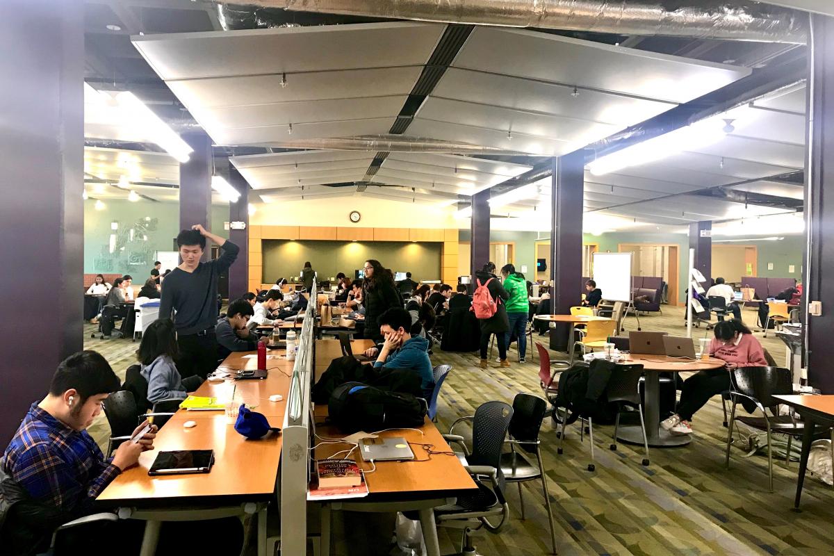 Gleason library in full swing in the middle of the night