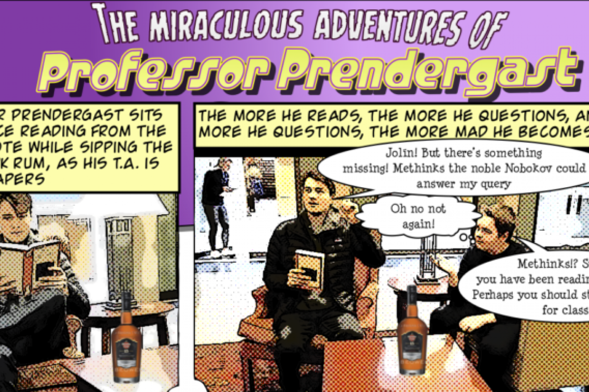 Some boxes from a comic strip Professor Ryan Prendergast created for a class