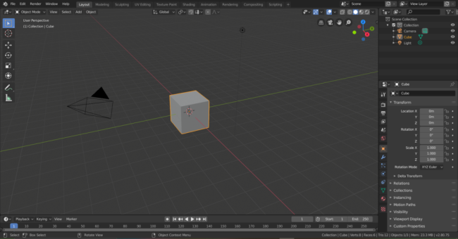 screenshot of Blender's user interface.