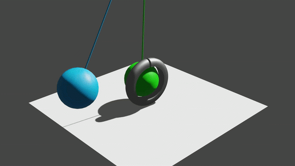 Animated 3D modeled shapes.