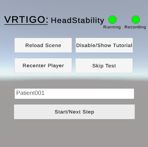 user interface of the VR app. 